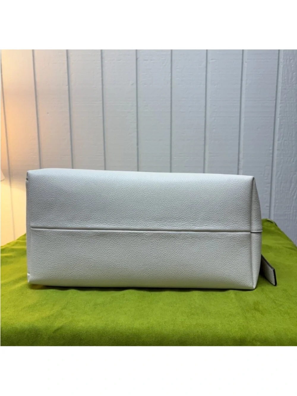 New Tory Burch Romy Pebbled Leather Large Cream White Hobo Boho Bag Purse $495